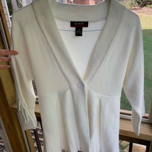 white sweater w/ button